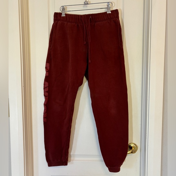 PLAYBOY Pants - Playboy Burgundy Logo Jogger Sweatpants M